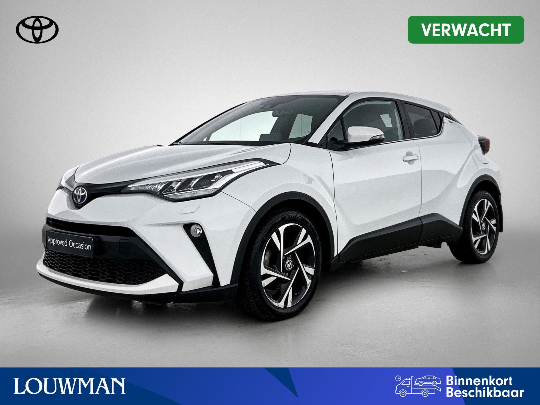 Toyota C-HR 1.8 Hybrid Style | Navigatie | Apple CarPlay/And, 4 cilinders, Leder en Stof, Wit, Bedrijf