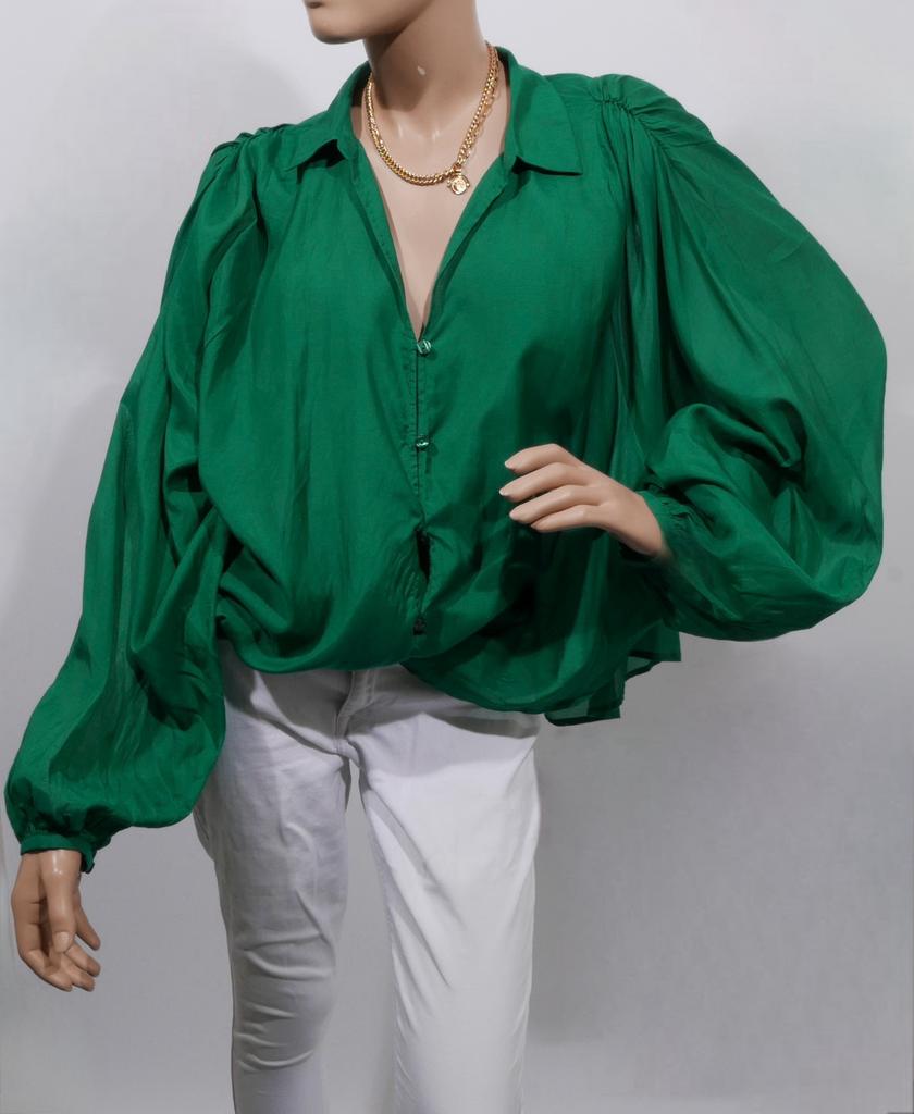 POM AMSTERDAM groene blouse maat 42 ZGAN, Ophalen of Verzenden, Zo goed als nieuw, Maat 42/44 (L), Groen