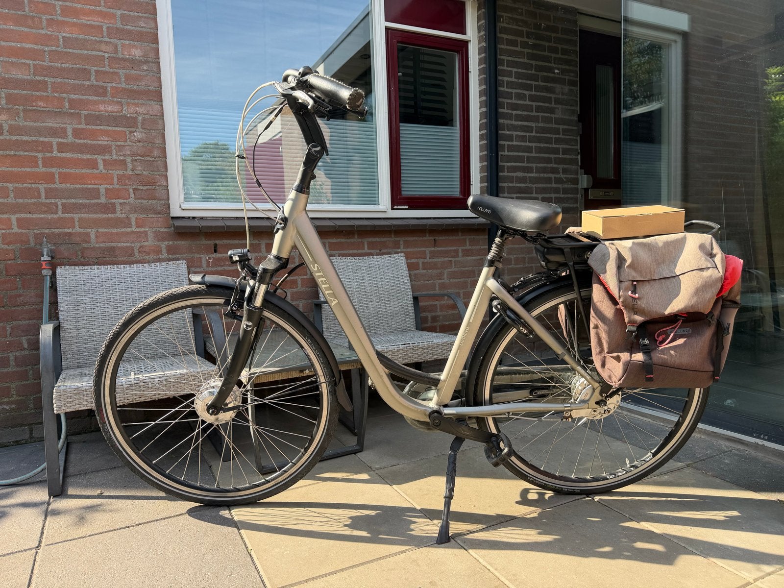 Stella Livorno elektrische fiets met fietstassen, Versnellingen, 0 zitjes, Ophalen, Overige merken