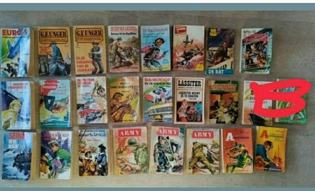 Pockets,ARMY,DISCUS,GF UNGER,oorlog,Western,misdaad,1960, Meerdere stripboeken, Ophalen of Verzenden, Zo goed als nieuw