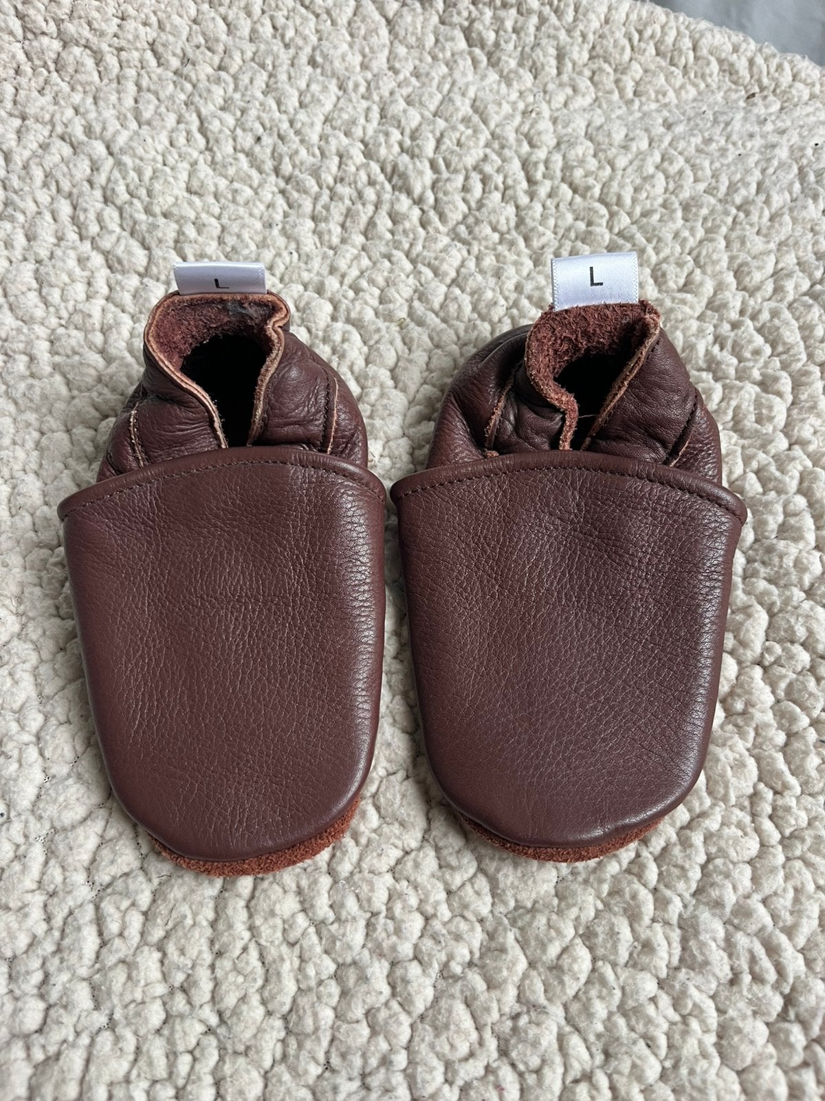 Babyslofjes bruin leer van Babysteps maat L - nieuw, Ophalen of Verzenden, Zo goed als nieuw, Jongetje of Meisje, Schoentjes