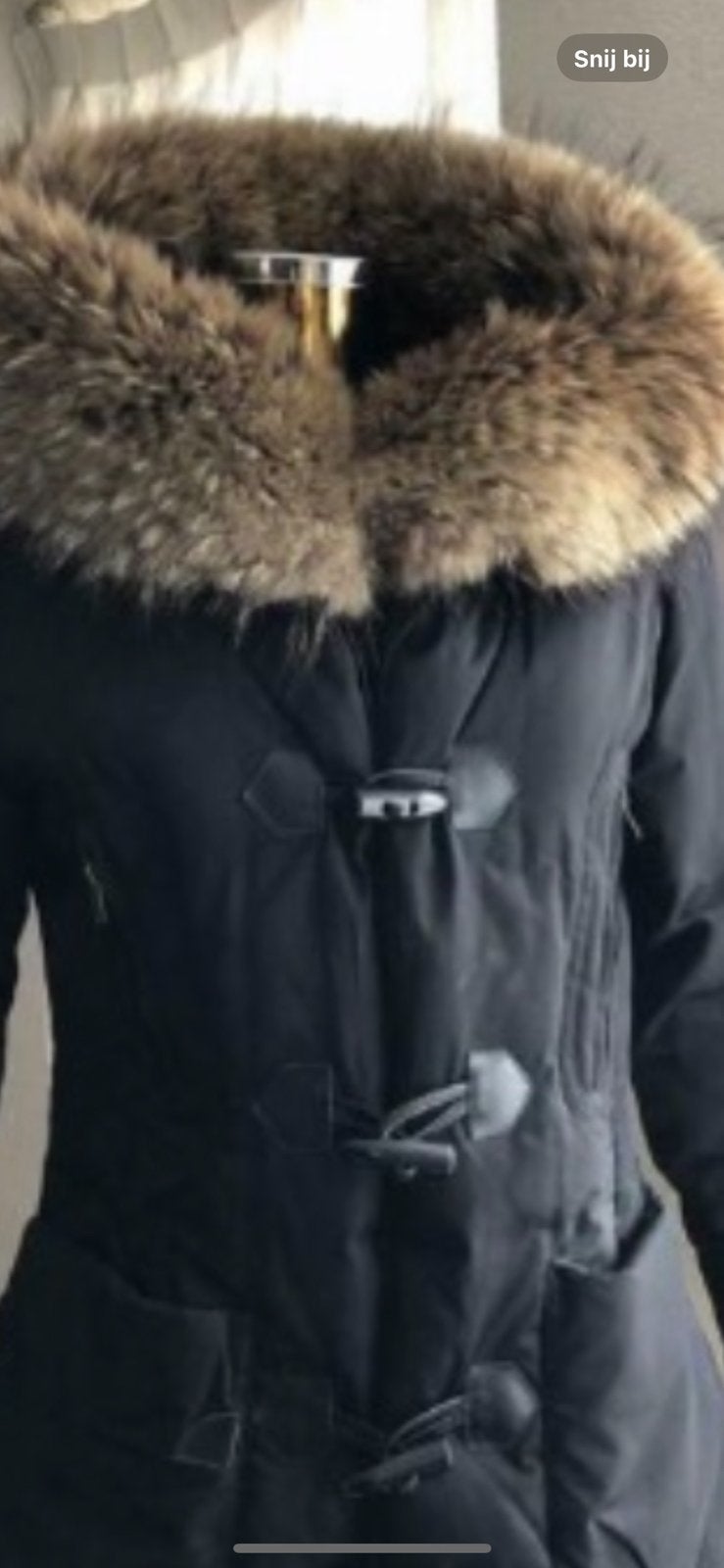Mooie Jas zwart maat XL met capuchon nieuw, Kleding | Dames, Ophalen of Verzenden, Nieuw, Maat 42/44 (L), Zwart
