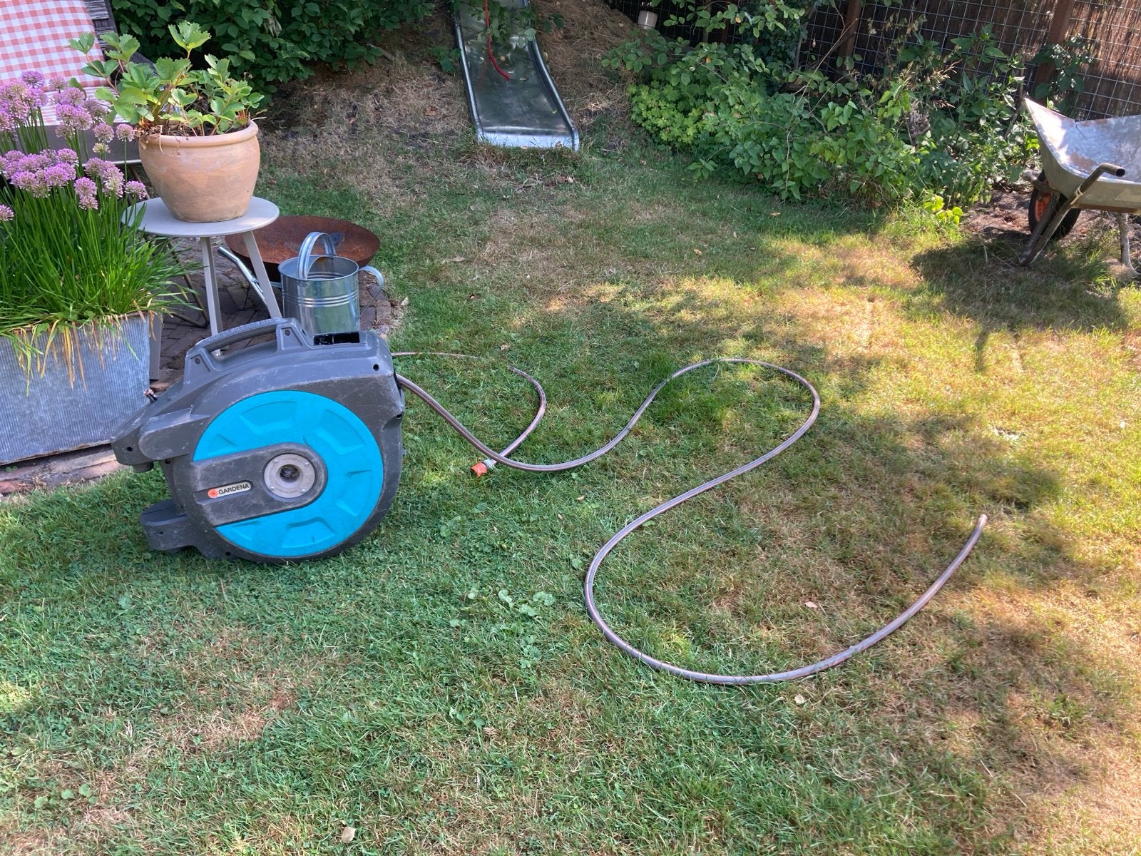 Gardena wandslangenbox met slang - defect, Ophalen, Gebruikt, Tuinslanghaspel