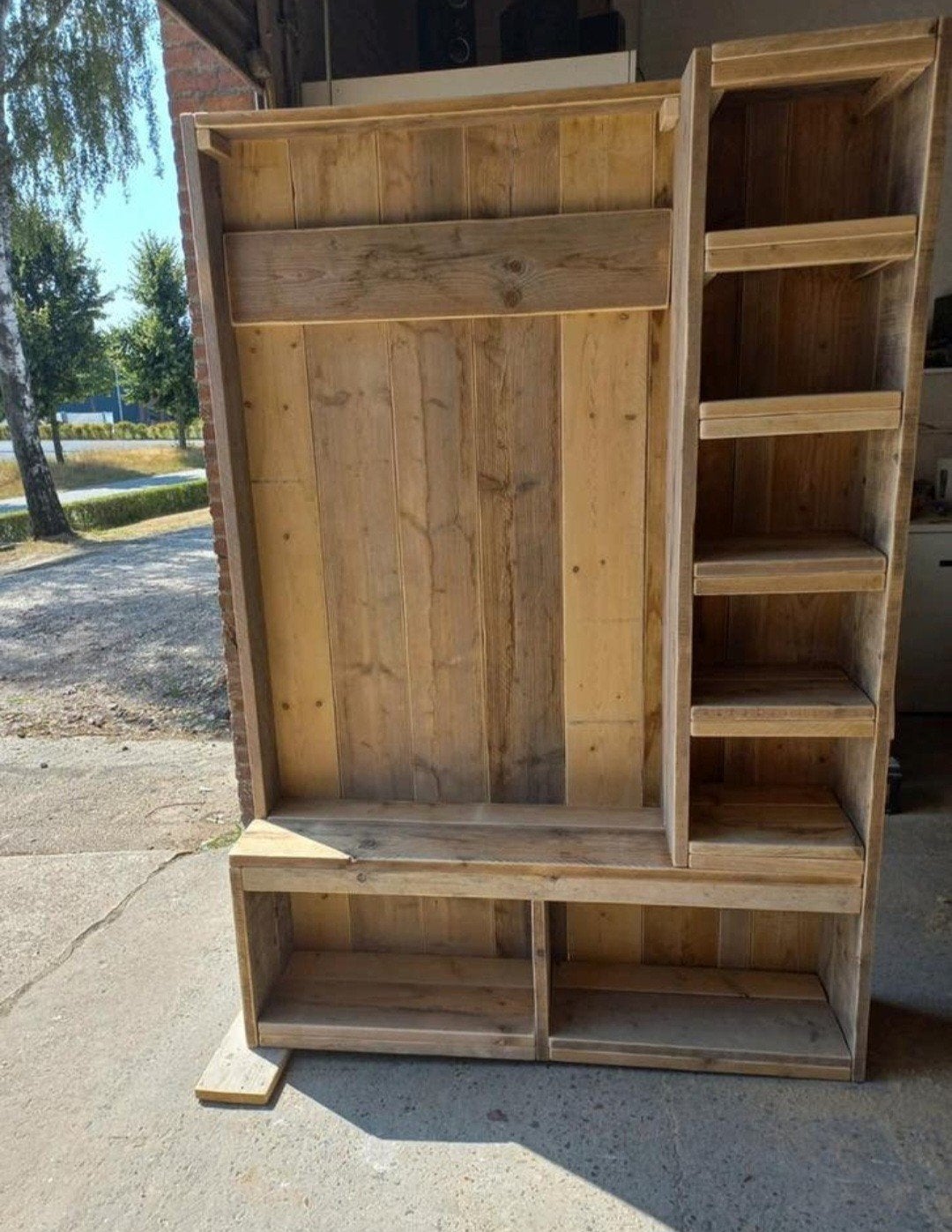 Steigerhouten kapstok gebruikt steigerhout douglas, Wandkapstok, Nieuw, Ophalen of Verzenden, Minder dan 100 cm