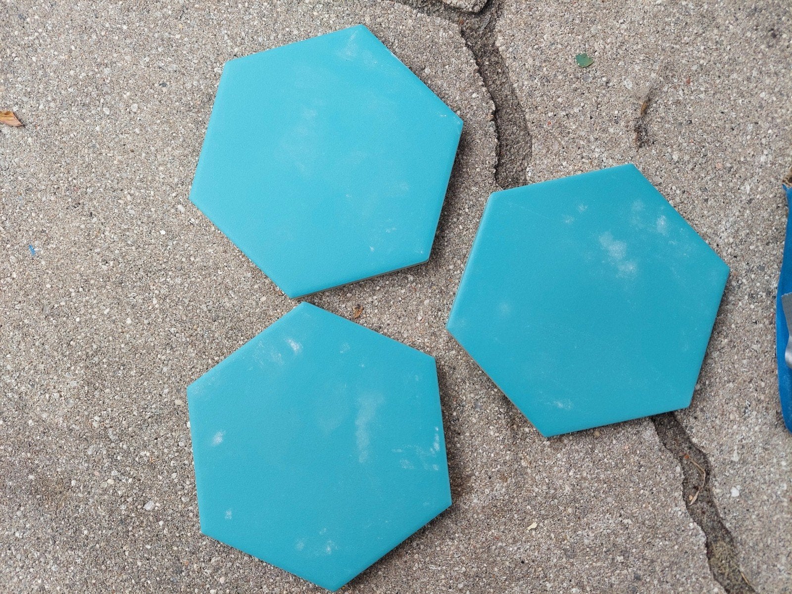 Mooie turquoise hexagon tegels (274 stuks), Ophalen, Nieuw, Minder dan 20 cm, Minder dan 20 cm