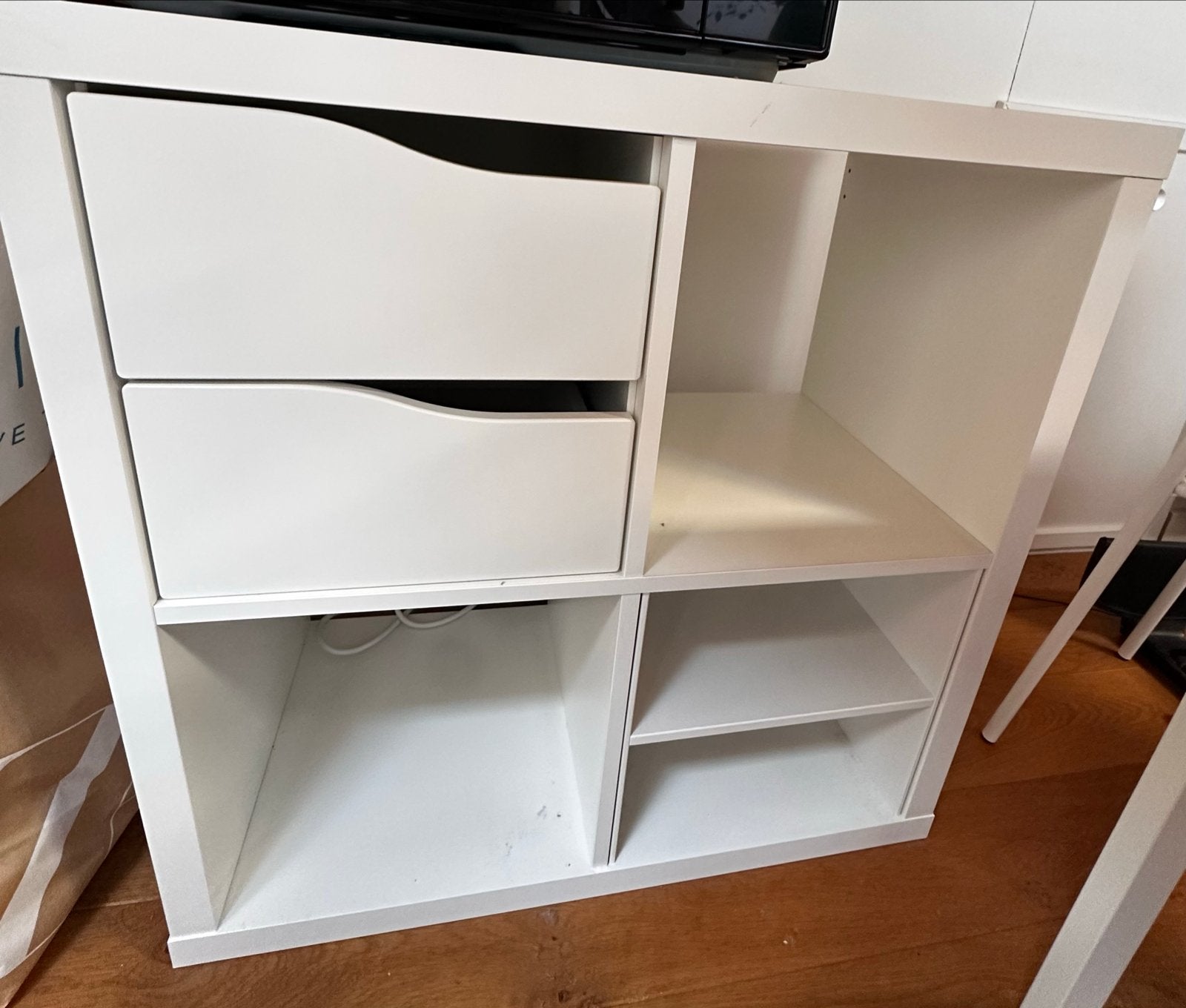 IKEA KALLAX Kast met Inzetstukken - Wit, 77x77 cm, Ophalen, Zo goed als nieuw