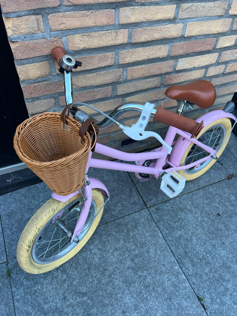 Meisjesfiets met mand 16 inch, Ophalen, Gebruikt, 16 tot 20 inch