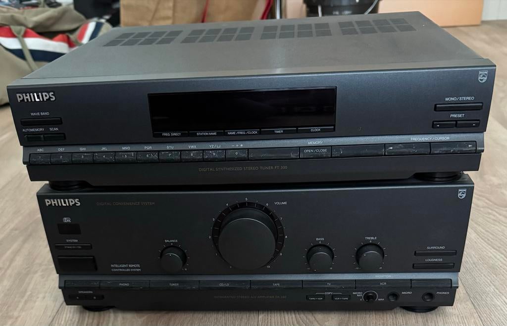 Philips FT 330 Tuner & FA 330 Versterker Set, Ophalen of Verzenden, Zo goed als nieuw