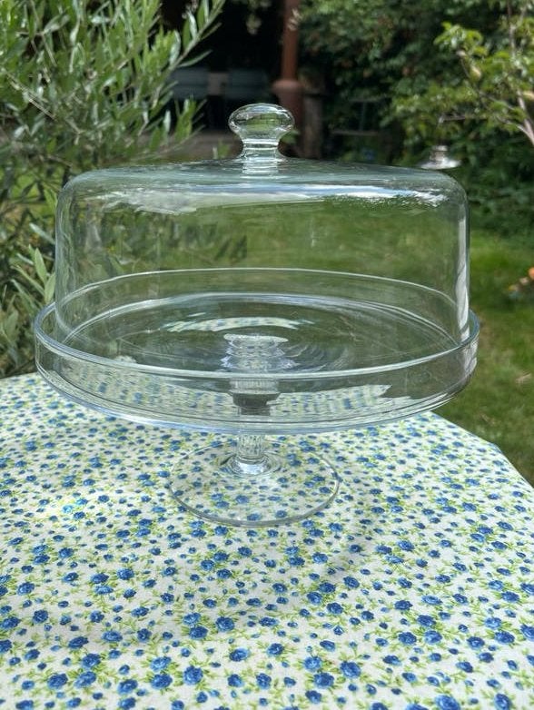 Glazen taartplateau met stolp, Ophalen, Zo goed als nieuw, Overige merken, Glas