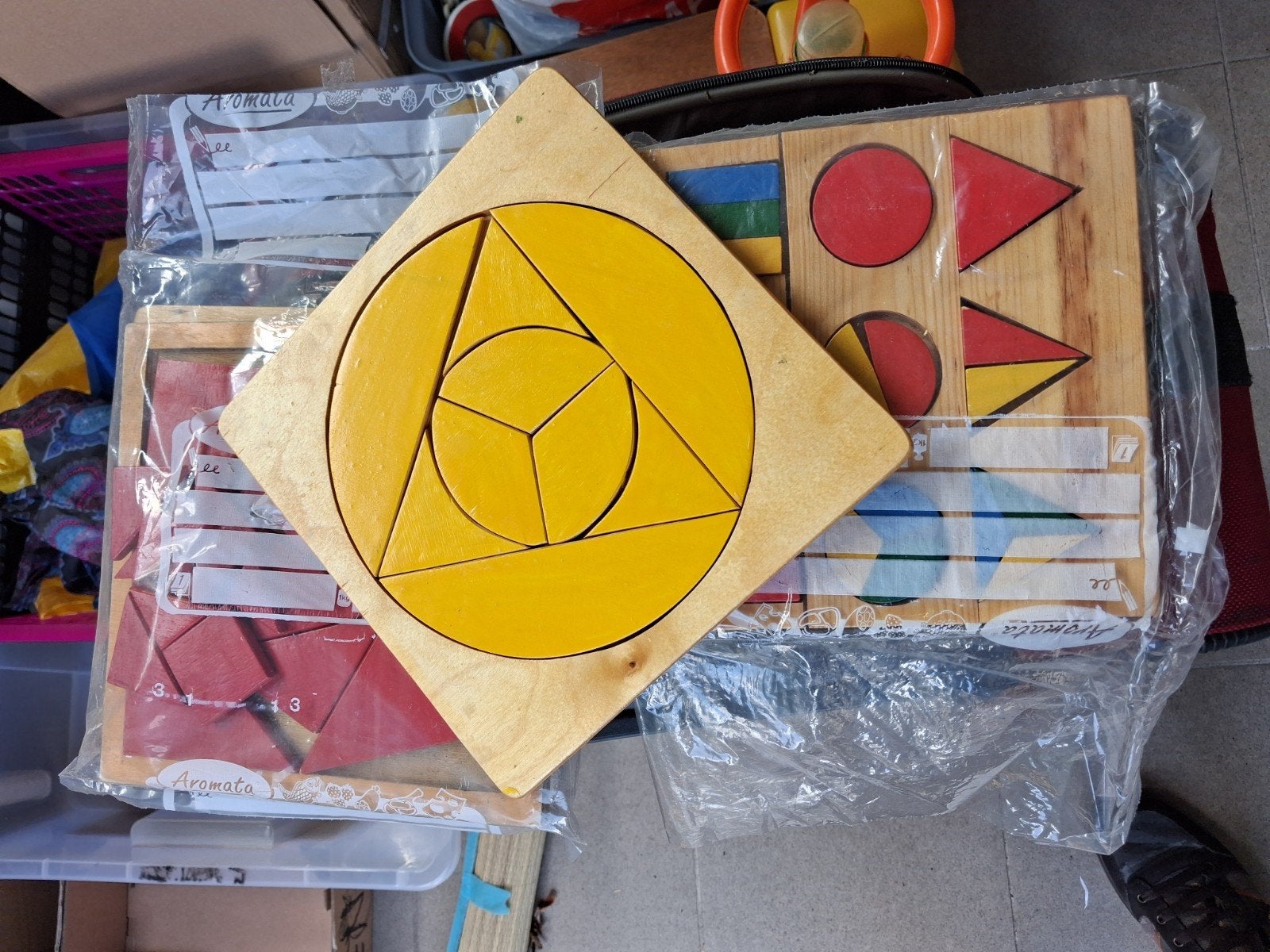 Houten puzzels en leermateriaal (Aromata), Ophalen of Verzenden, Gebruikt, Puzzelen