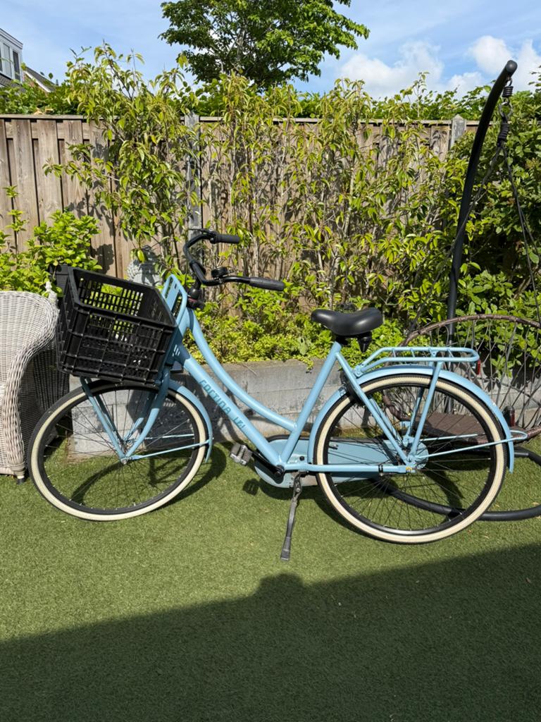 Cortina meiden fiets - blauw, Ophalen, Terugtraprem, 53 tot 56 cm, Versnellingen