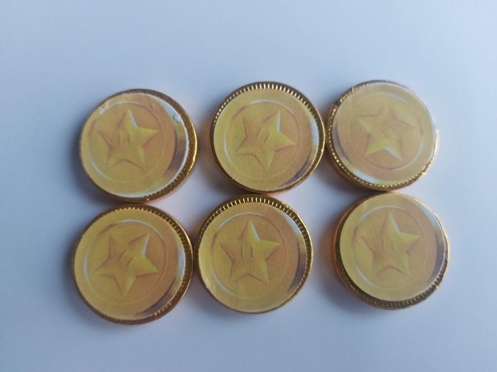 Set van 10 Super Mario traktatie chocolademunten, Ophalen of Verzenden, Nieuw, Versiering, Verjaardag