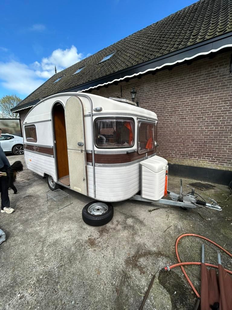 Caravan Construcatam met voortent, Caravans en Kamperen, Caravans, Particulier, tot en met 5, 500 - 750 kg, Standaardzit, Dwarsbed