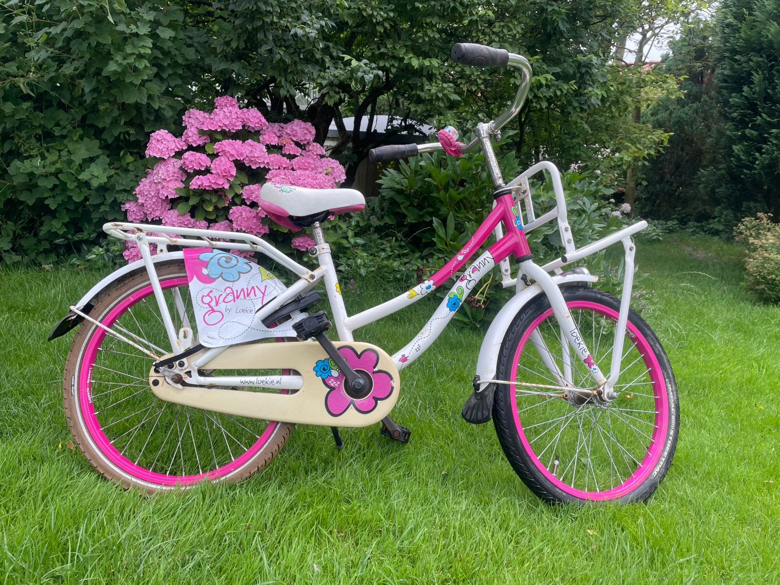 Loekie Granny Meisjesfiets, Fietsen en Brommers, Fietsen | Meisjes, Ophalen, Gebruikt, Terugtraprem, 20 inch