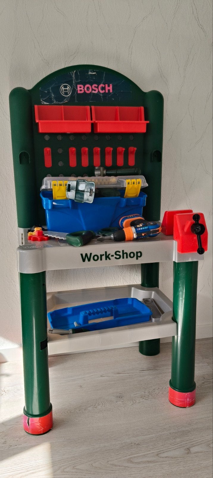 Bosch Work-Shop Speelgoed Werkbank met Gereedschap, Ophalen, Gebruikt, Bouwen