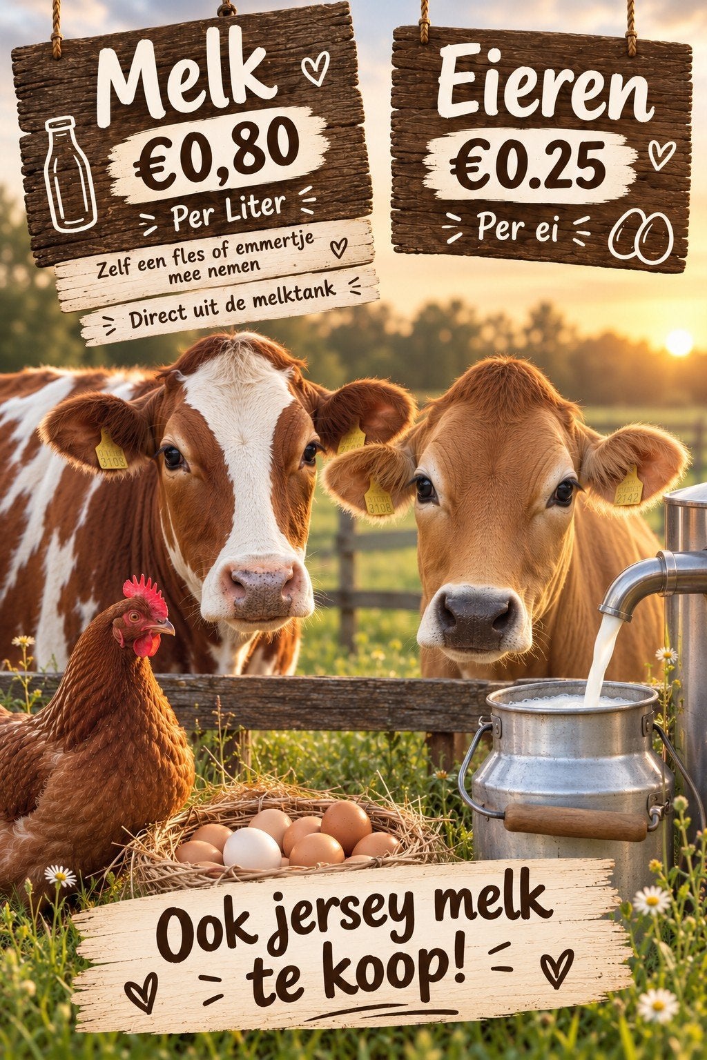 Verse melk & Eieren te koop!, Diversen, Ophalen of Verzenden