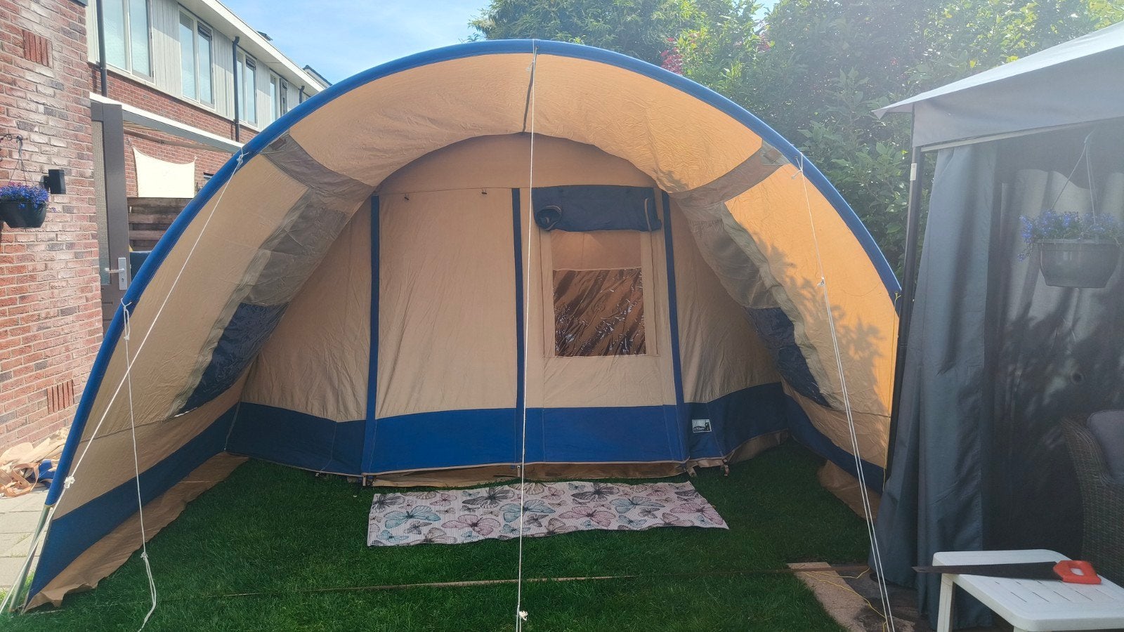 De Vrijbuiter Michigan 5 Cotton DLX tunneltent met luifel, Ophalen, Gebruikt, Tot en met 5