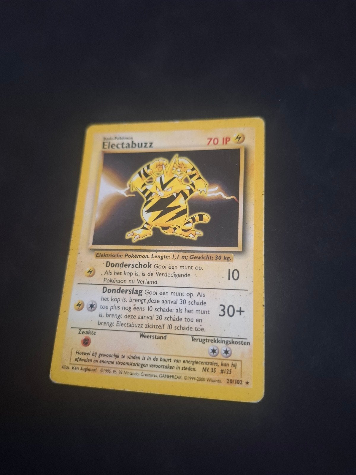Electabuzz Pokémon Kaart 70 HP - Basis Pokémon, Ophalen of Verzenden, Gebruikt