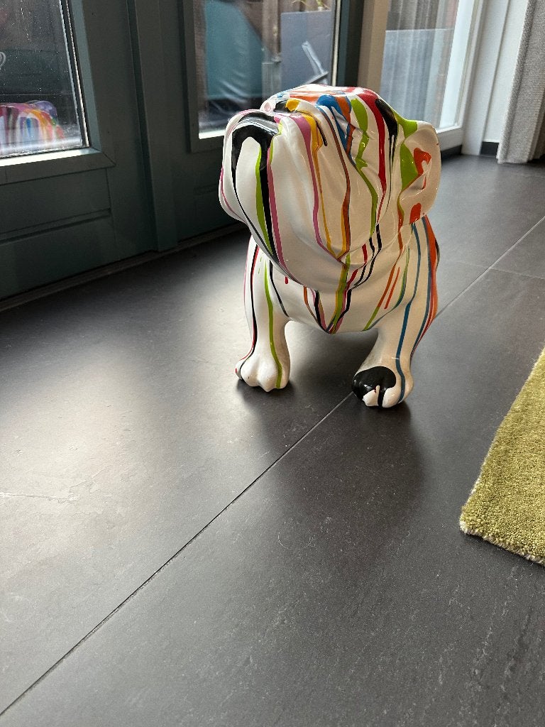 Beeld Engelse Bulldog, Huis en Inrichting, Ophalen, Meerkleurig, Kunststof, Zo goed als nieuw