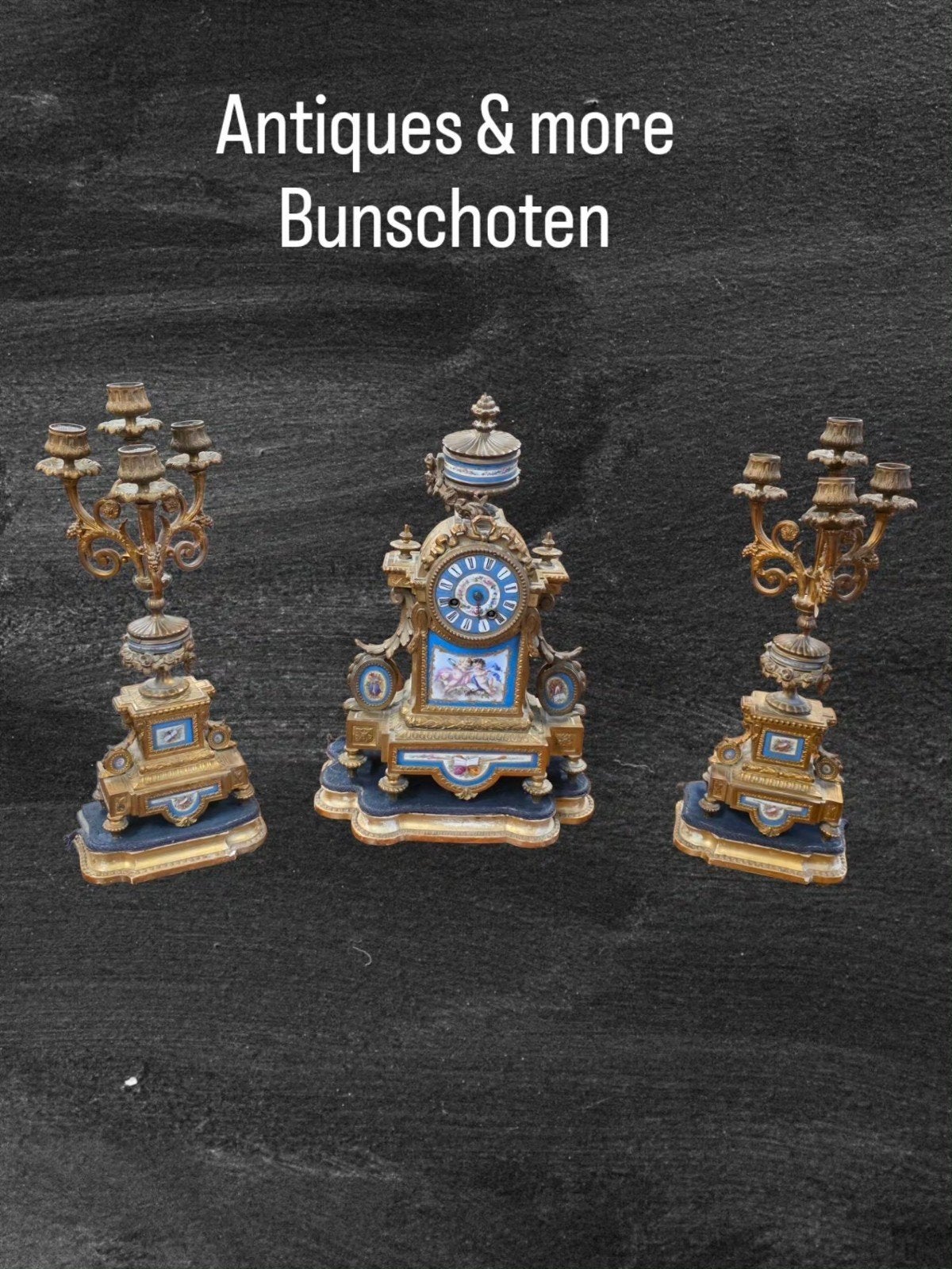 antiek limoge klokkenstel, Ophalen