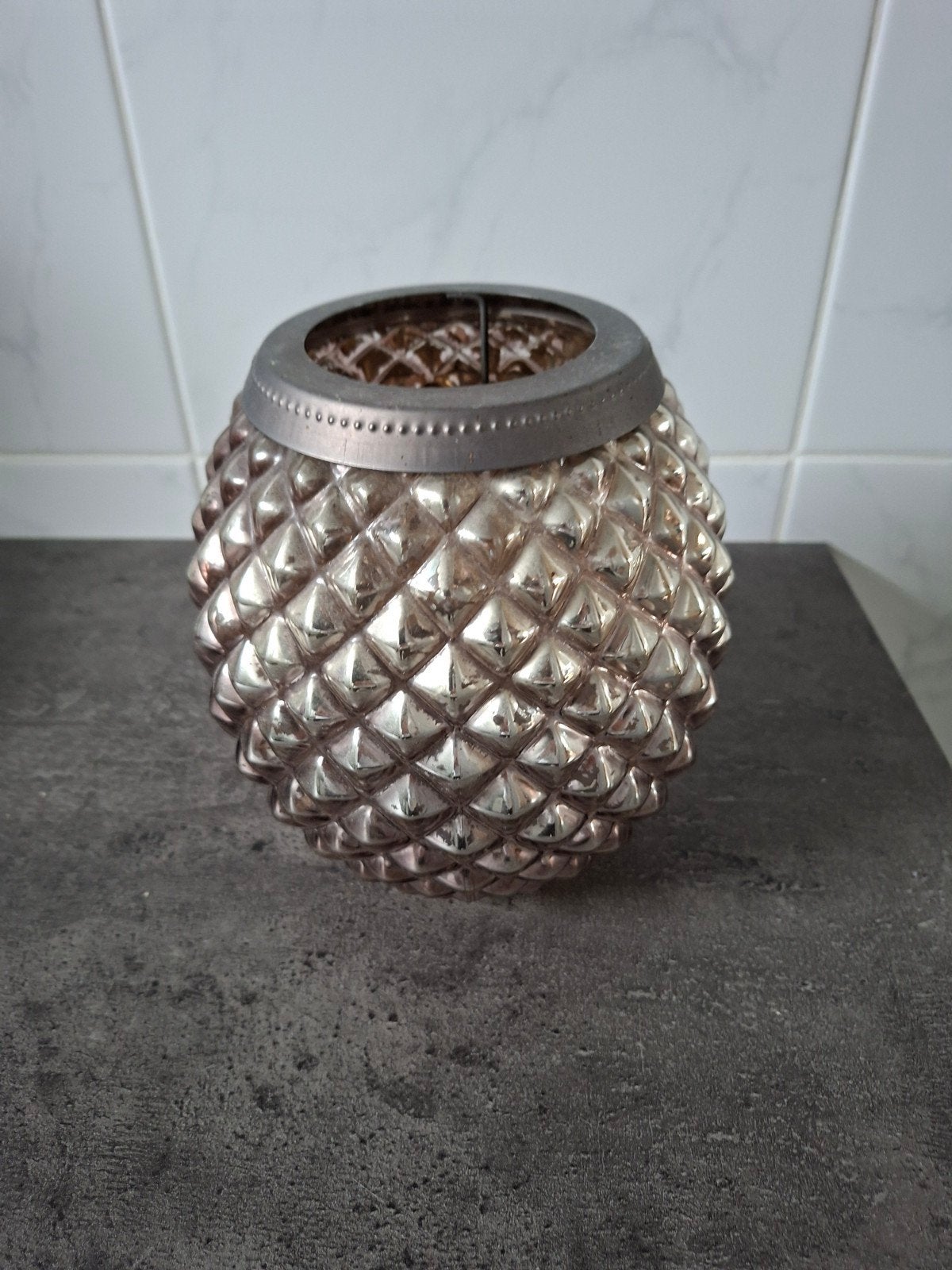 Sfeervolle waxinelichthouder - Glas, zilverkleurig, Ophalen, Waxinelichthouder, Zilver, Glas