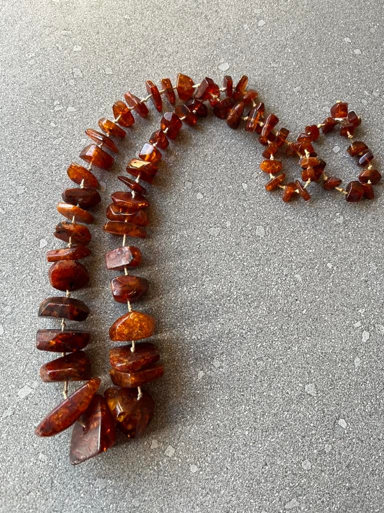 Barnsteen /Amber Ketting ( 100gr ), Ophalen of Verzenden, Zo goed als nieuw, Bruin, Steen of Mineraal