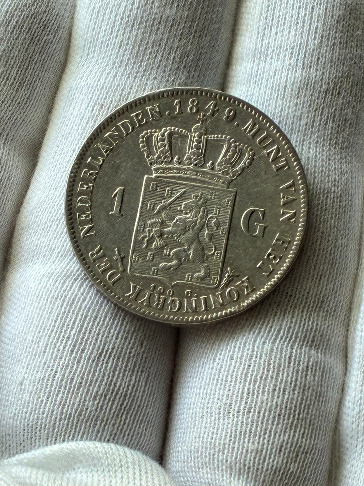Koninkrijk Willem I, scherpe 1 gulden 1849, Postzegels en Munten, Munten | Nederland, Ophalen of Verzenden, Koning Willem II, 1 gulden