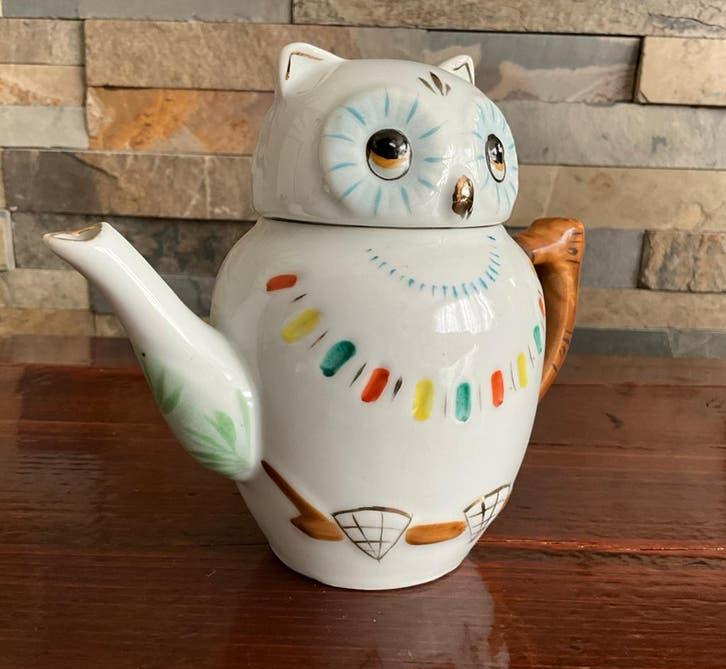 Vintage Uil Theepot 'Tea for One' - Keramiek, ca. 1950, Ophalen of Verzenden