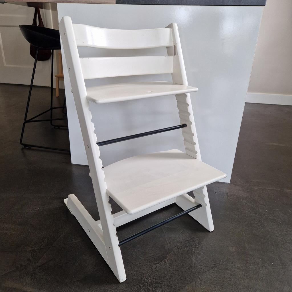 Stokke Tripp Trapp stoel compleet wit, Ophalen of Verzenden, Gebruikt, Meegroeistoel
