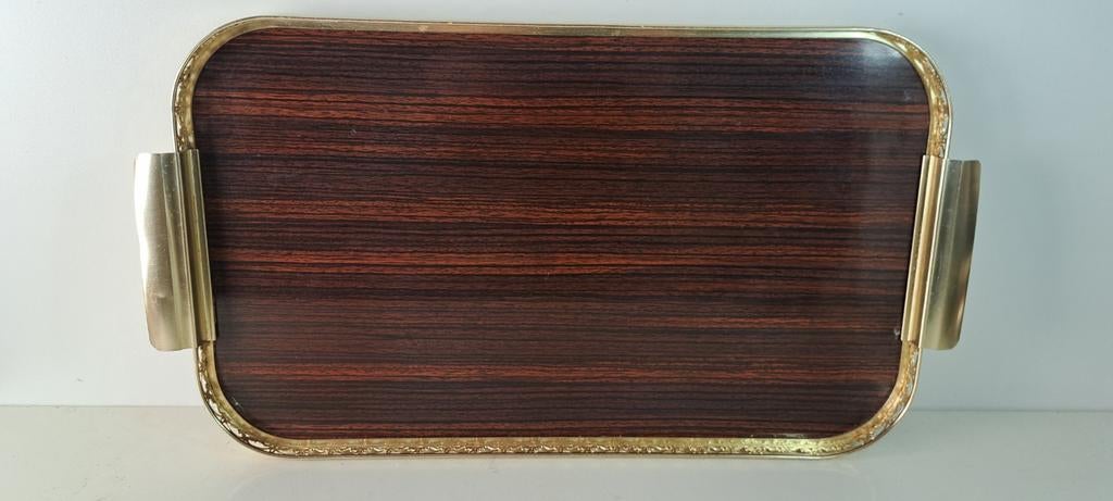 Italiaans dienblad formica en messing, ca 1950, Ophalen of Verzenden