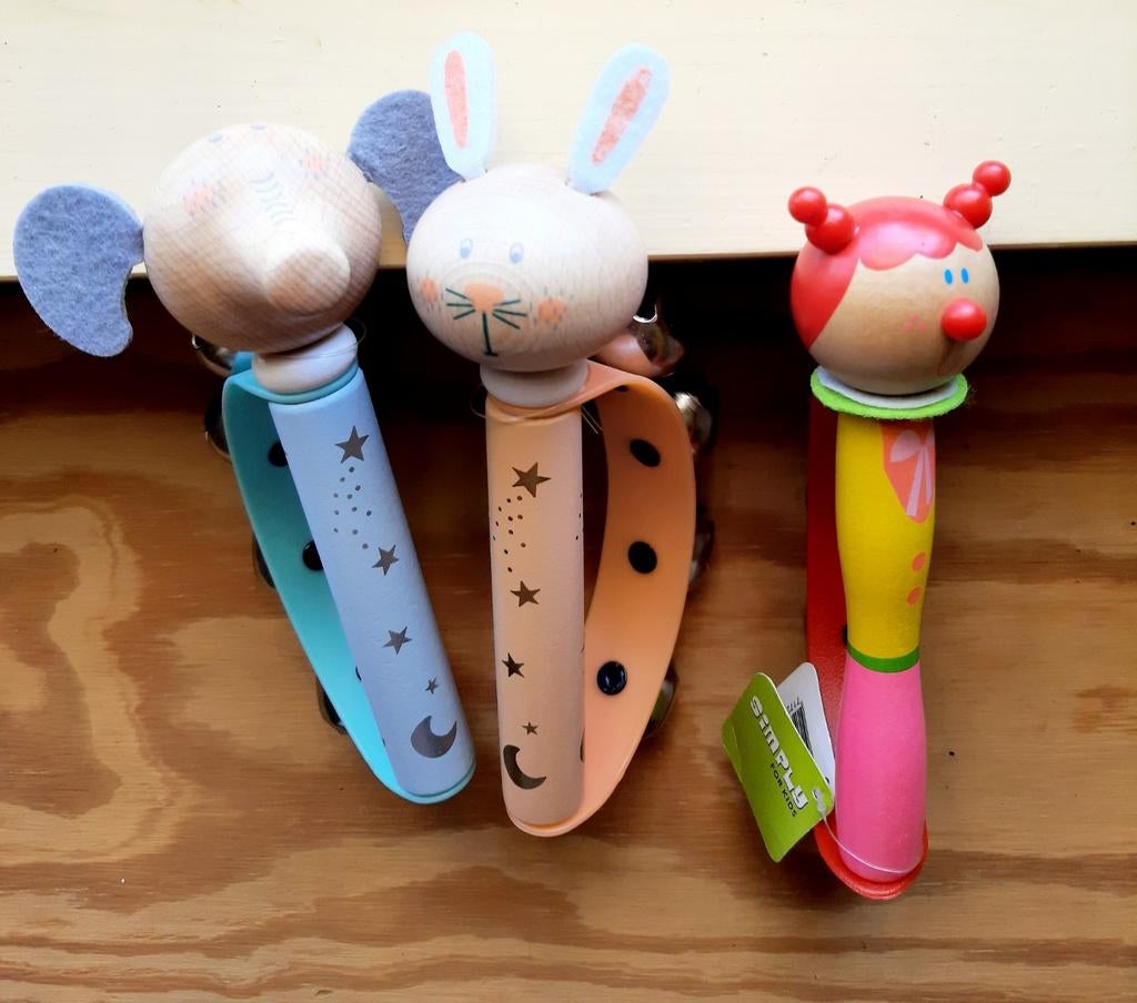 Nieuwe bellen handvaten 3 verschillende olifant,konijn,popje, Ophalen of Verzenden, Nieuw, Ontdekken, Met geluid