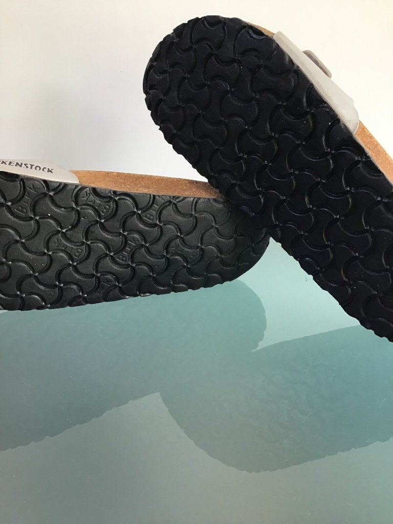 Birkenstock 38 Madrid | zilver | slippers | Gratis verzenden, Slippers, Overige kleuren, Verzenden, Zo goed als nieuw