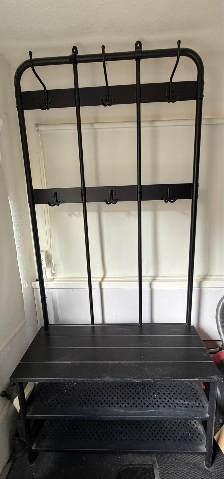Zwarte metalen kapstok/schoenenrek ikea nipasen, Ophalen, Gebruikt, Overige typen, Metaal