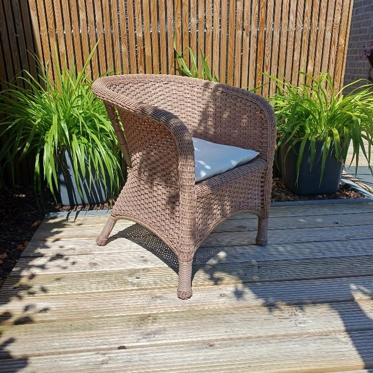 6 wicker tuinstoelen, rotanlook, Tuin en Terras, Tuinstoelen, Ophalen, Gebruikt, Wicker
