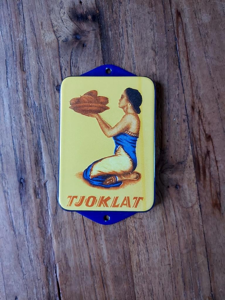 Emaillebordje TJOKLAT,  lees omschrijving, Antiek en Kunst, Ophalen of Verzenden