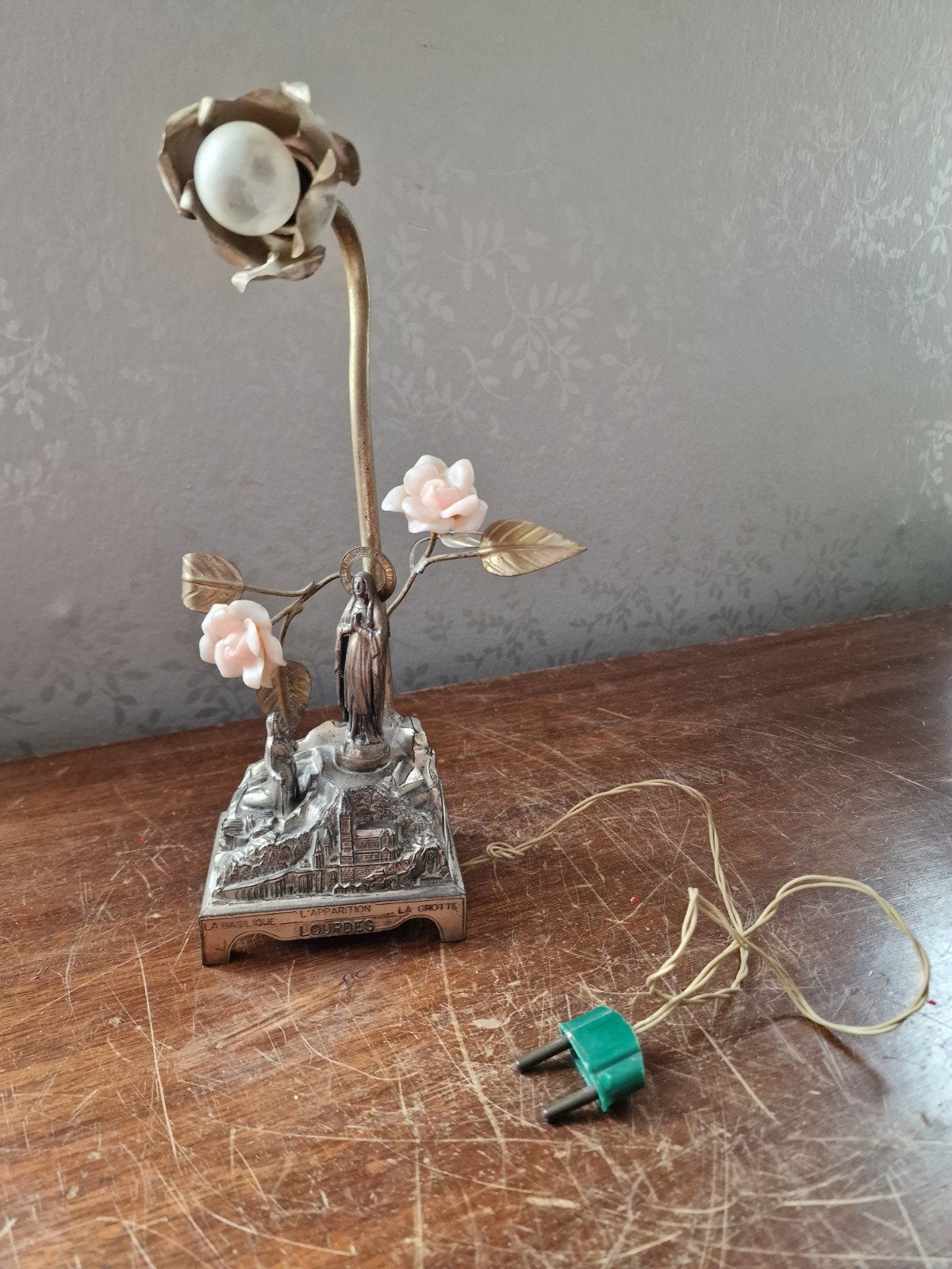 antiek lourdes godslampje muziekdoosje, Ophalen of Verzenden