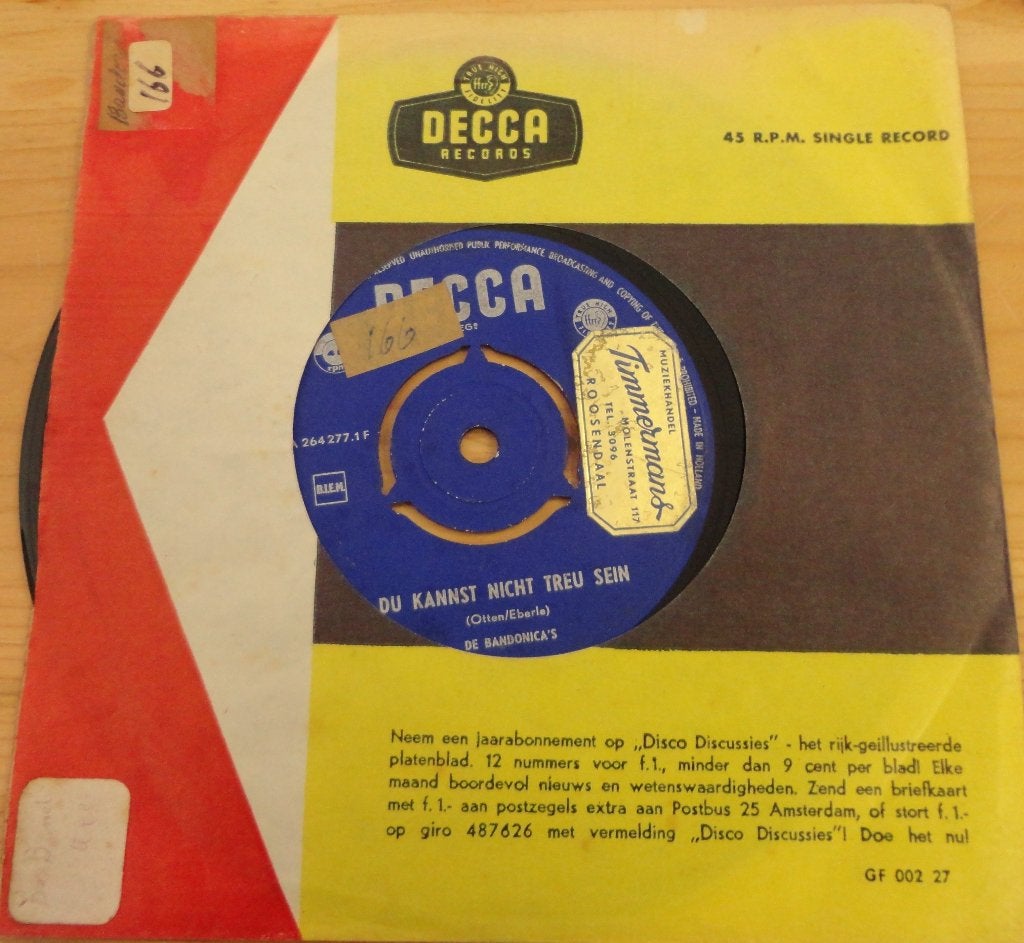 De Bandonica's > Du kannst nicht treu sein, Ophalen of Verzenden, Gebruikt, 7 inch, Pop