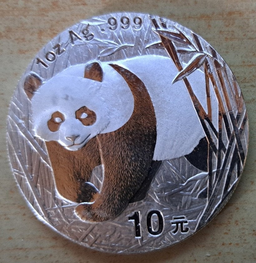 China, Panda 2002 - 1 Oz. puur zilver, Ophalen of Verzenden, Oost-Azië, Losse munt, Zilver