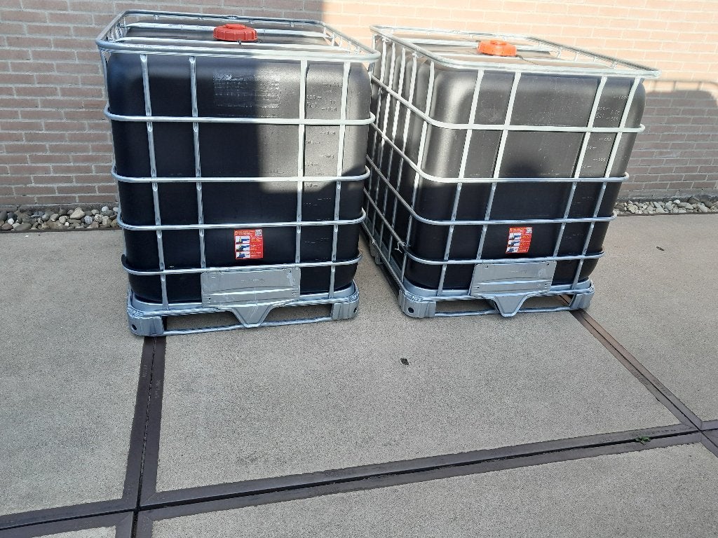 regenton ibc 1000 liter zwart anti algen zgan, Ophalen, Kunststof, Met kraantje, 150 liter of meer
