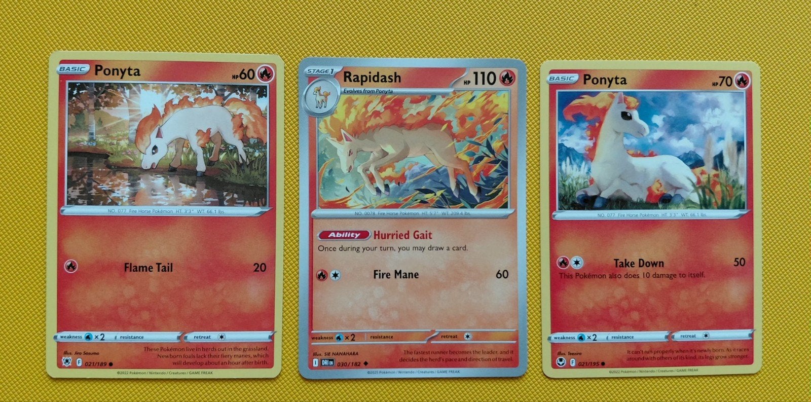 Pokémon Kaarten: Ponyta en Rapidash Set, Ophalen of Verzenden, Nieuw, Meerdere kaarten