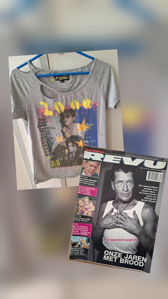 Herman Brood T-shirt incl. Tijdschrift, Meerkleurig, Maat 42/44 (L), Ophalen of Verzenden, Zo goed als nieuw