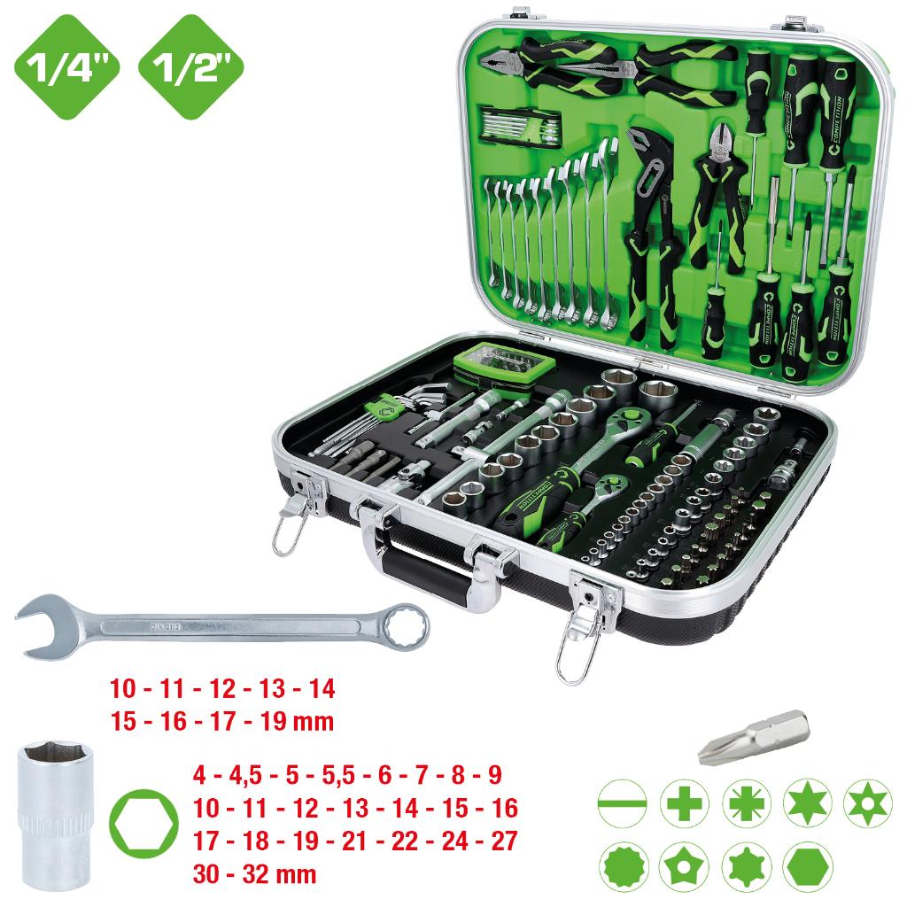 512.0144 | Competition 1/4" + 1/2" Gereedschapset, 143-dlg, Info@toolsservice.nl, KS Tools, Nieuw, Ophalen of Verzenden