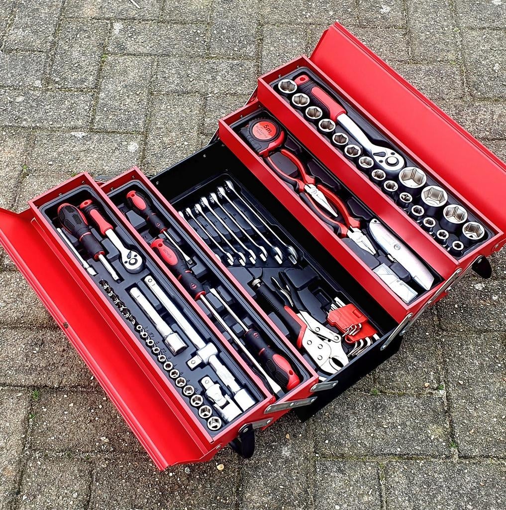Inklapbare gereedschapskoffer/gereedschapsset 85 delig NIEUW, Doe-het-zelf en Verbouw, Gereedschap | Handgereedschap, Nieuw, Ophalen of Verzenden