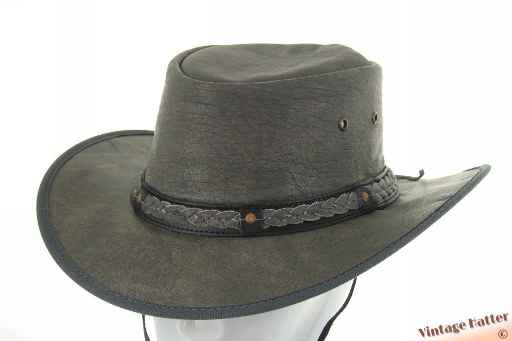 Australische Western hoed Hawkins grijs leer S, L, XL nieuw, 60 cm (XL, 7½ inch) of meer, Hoed, Nieuw, Ophalen of Verzenden