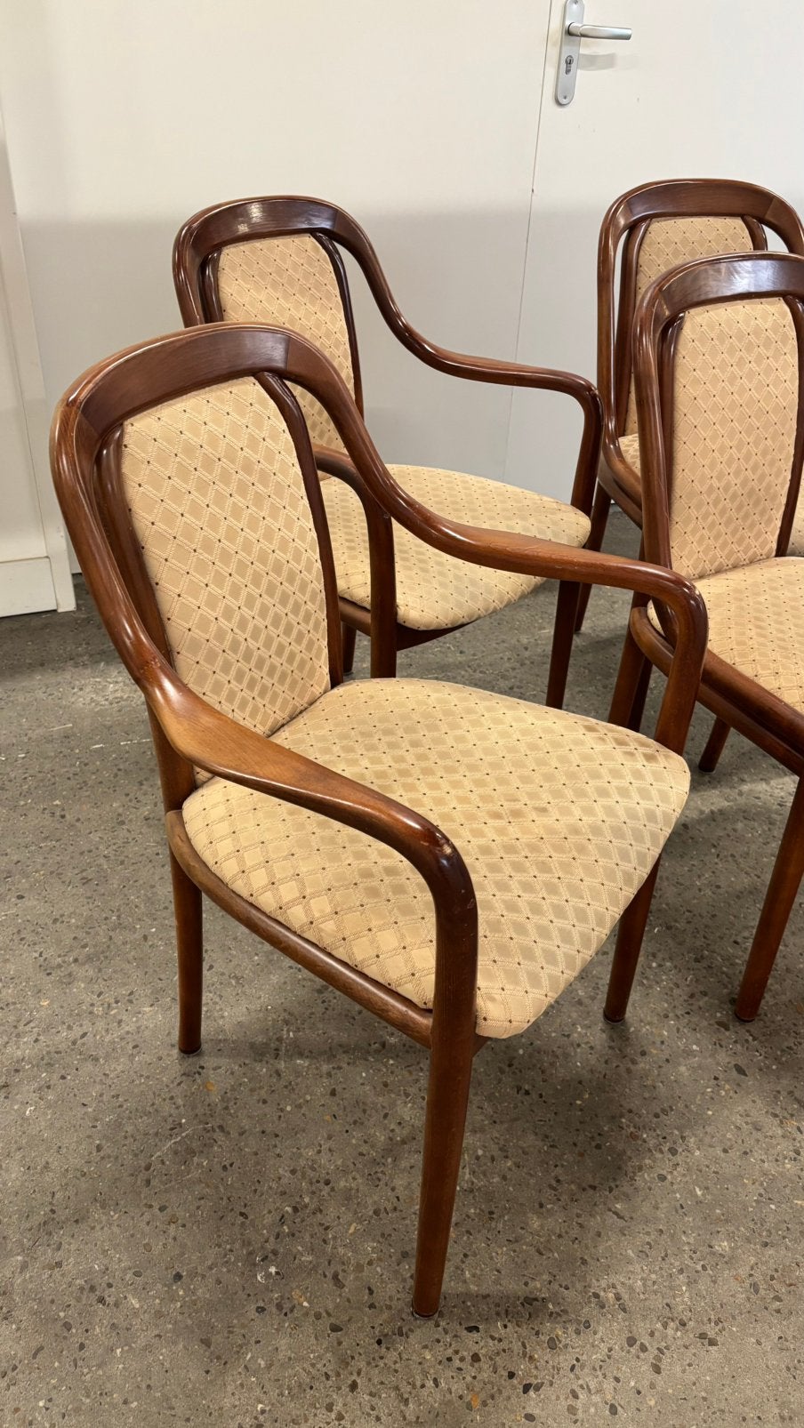 Set van 4 Vintage eetkamerstoelen, Antiek en Kunst, Ophalen