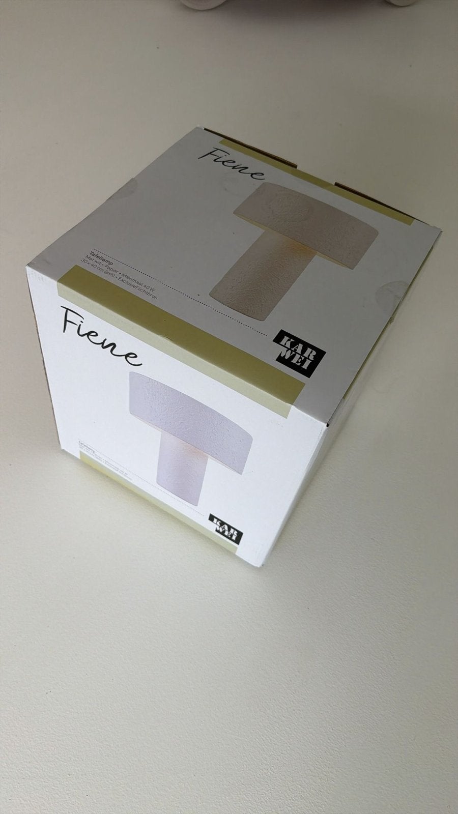 Fiene Tafellamp van Karwei - Nieuw in doos, Ophalen, Nieuw, Stof, Minder dan 50 cm