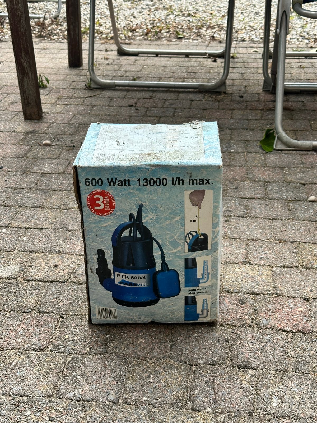 Parkside Dompelpomp PTK 600/4 - 600W, 13000 l/u, Tuin en Terras, Waterpompen, Ophalen, Nieuw, Elektrisch, Dompelpomp