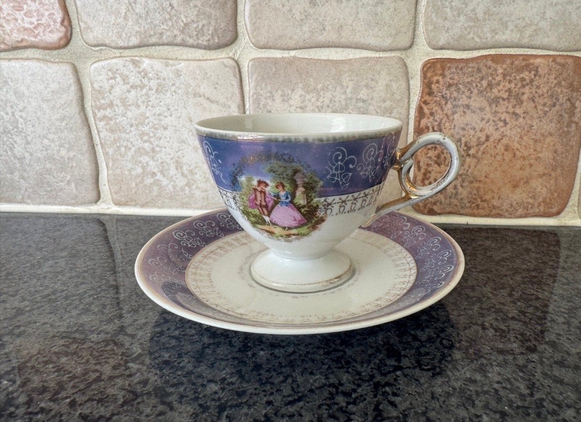 Vintage Fragonard Kop en Schotel - Barok Koppel, Ophalen of Verzenden