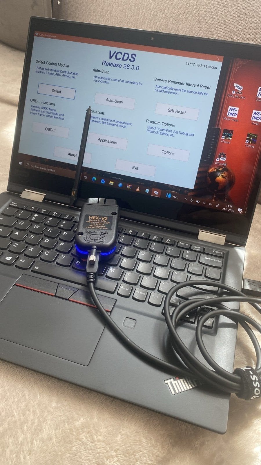 VCDS 26.3 Hex v2 RossTech + ETKA + ElsaWin - VAGcom diagnose, Ophalen of Verzenden, Gebruikt