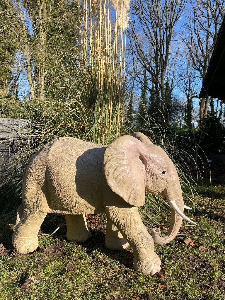 Olifant grijs, tuin, babykamer, zwanger 100 cm, Ophalen, Nieuw, Kunststof, Dierenbeeld